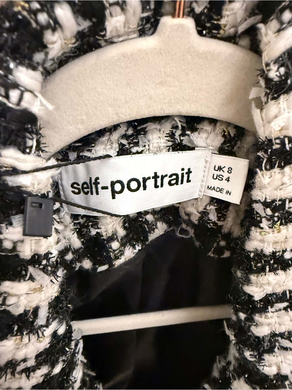 Self-Portrait Black & White Houndstooth Tailored Mini Dress - Picture 4 of 5